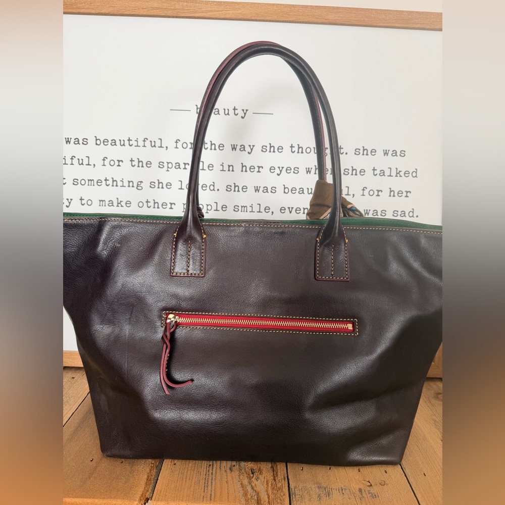 Dooney & Bourke T’Moro Brown Florentine Leather Tote - Picture 6 of 16